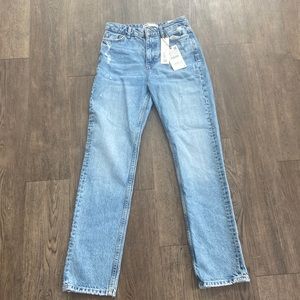Zara Straight Leg Jeans, Size 2, Faded Blue Jeans